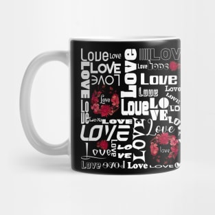 SUNFLOWER LOVE ARTPOGRAPHY- WHITE TEXT- TYPOGRAPHY Mug